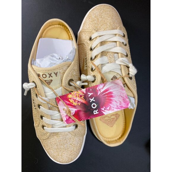 Roxy Sunny Sneakers Natural Size 7 Lace-Up Casual Shoes Boho‎ Beach Slip On Cute - Picture 6 of 7